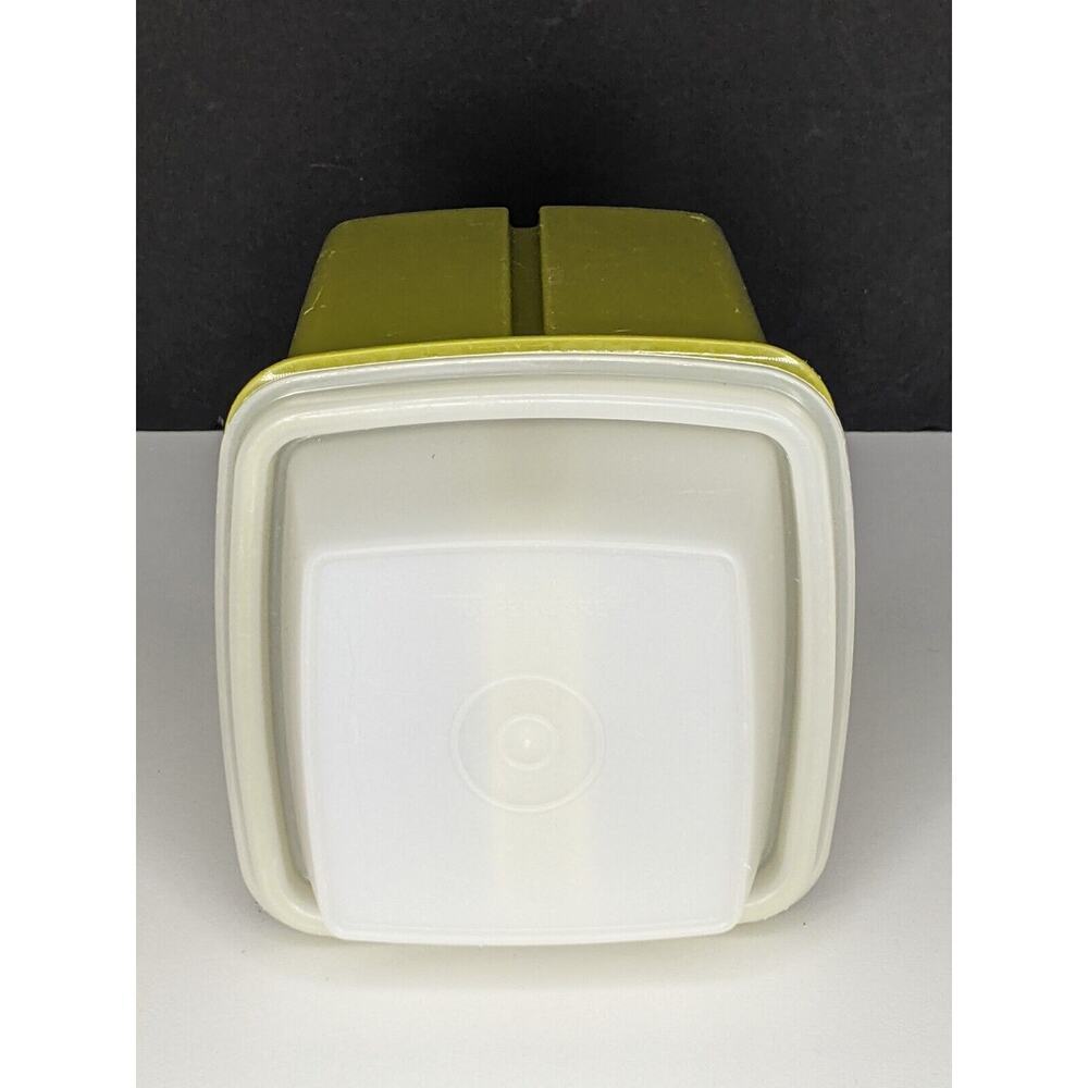 Vintage Tupperware Pickle Olive Keeper Lifter Avocado Green 3 Pc Set - Picture 5 of 6